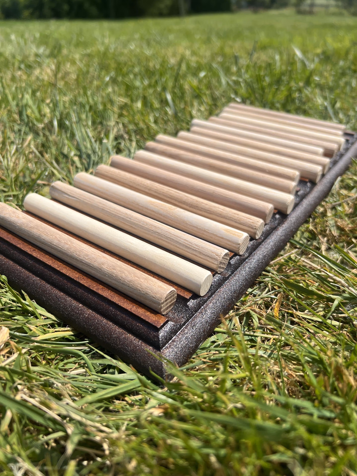 Jeu des Bâtonnets en bois avec plateau et bâtonnets à retirer.